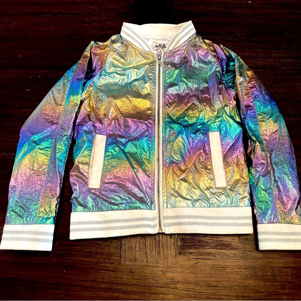 MIA Iridescent Jacket with White and Silver Accents